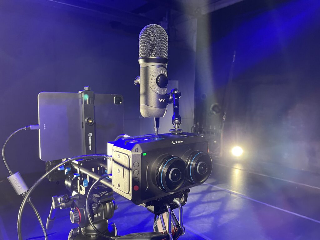 Thanks to AWOL Dance Studio, Zero Point Reality (Lucas), Super Great Video (Sam), and Dovetail Filmworks for this photo from a VR 180 shoot incorporating Spatial Mic.