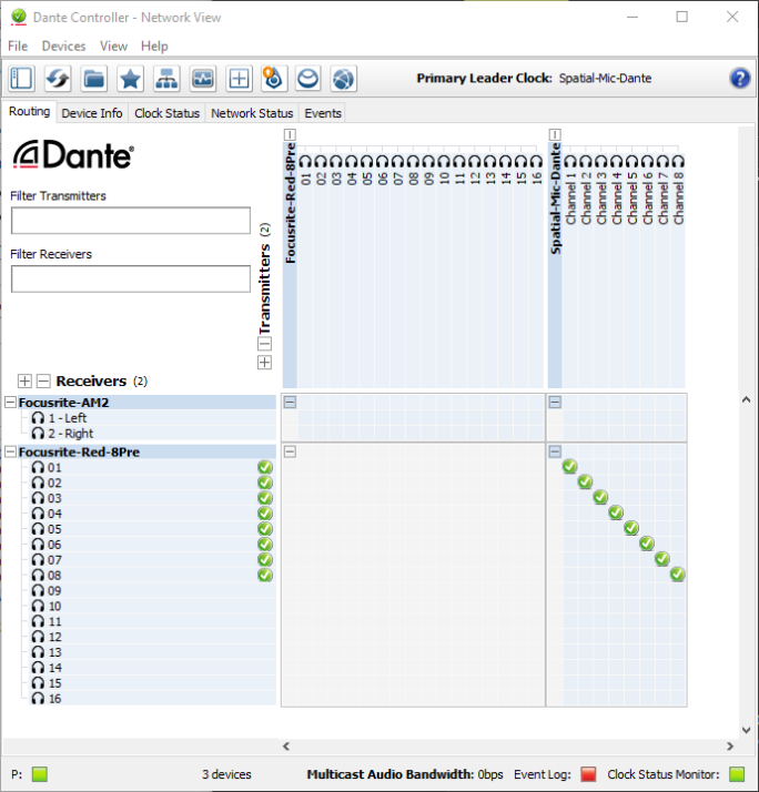 Setting up Spatial Mic Dante Using Dante Controller Voyage Audio